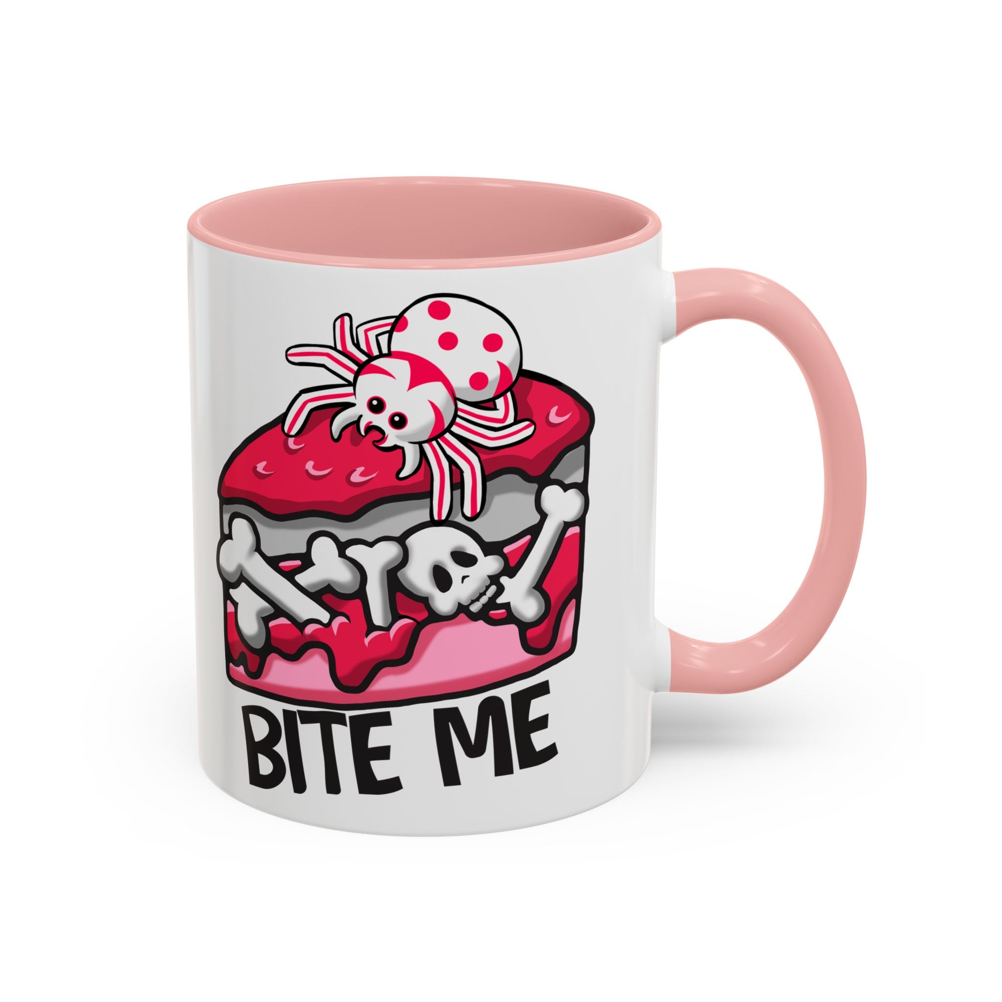 Bite Me Coffee Mug — Cute Creepy Spider Cake Accent Mug anti valentine