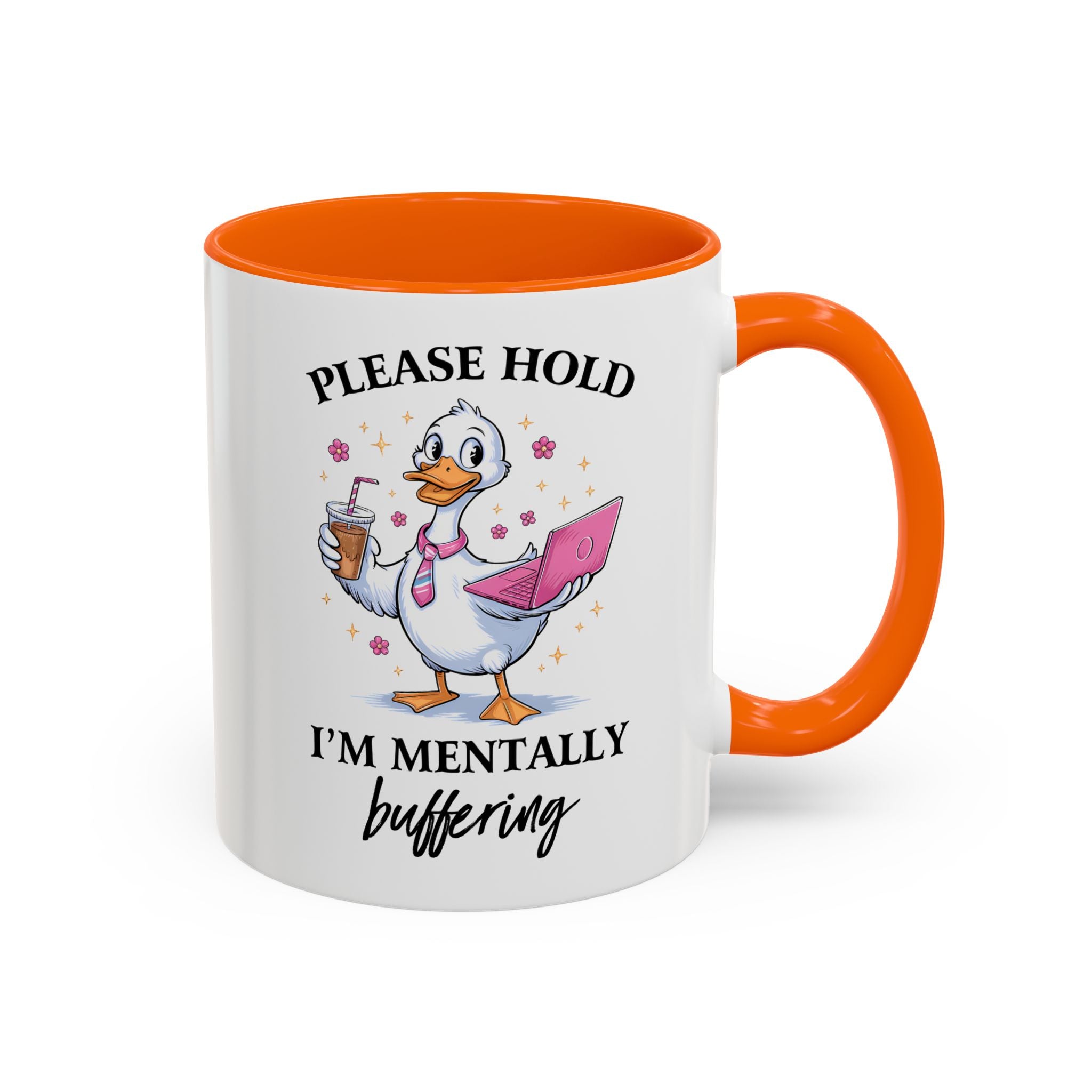 Funny Mental Health Coffee Mug - Please Hold I'm Mentally Buffering
