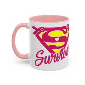 Survivor Mug 11oz & 15oz | Cancer Awareness, Motivational Gift, Empowerment, Superhero Theme, Unique Coffee Cup