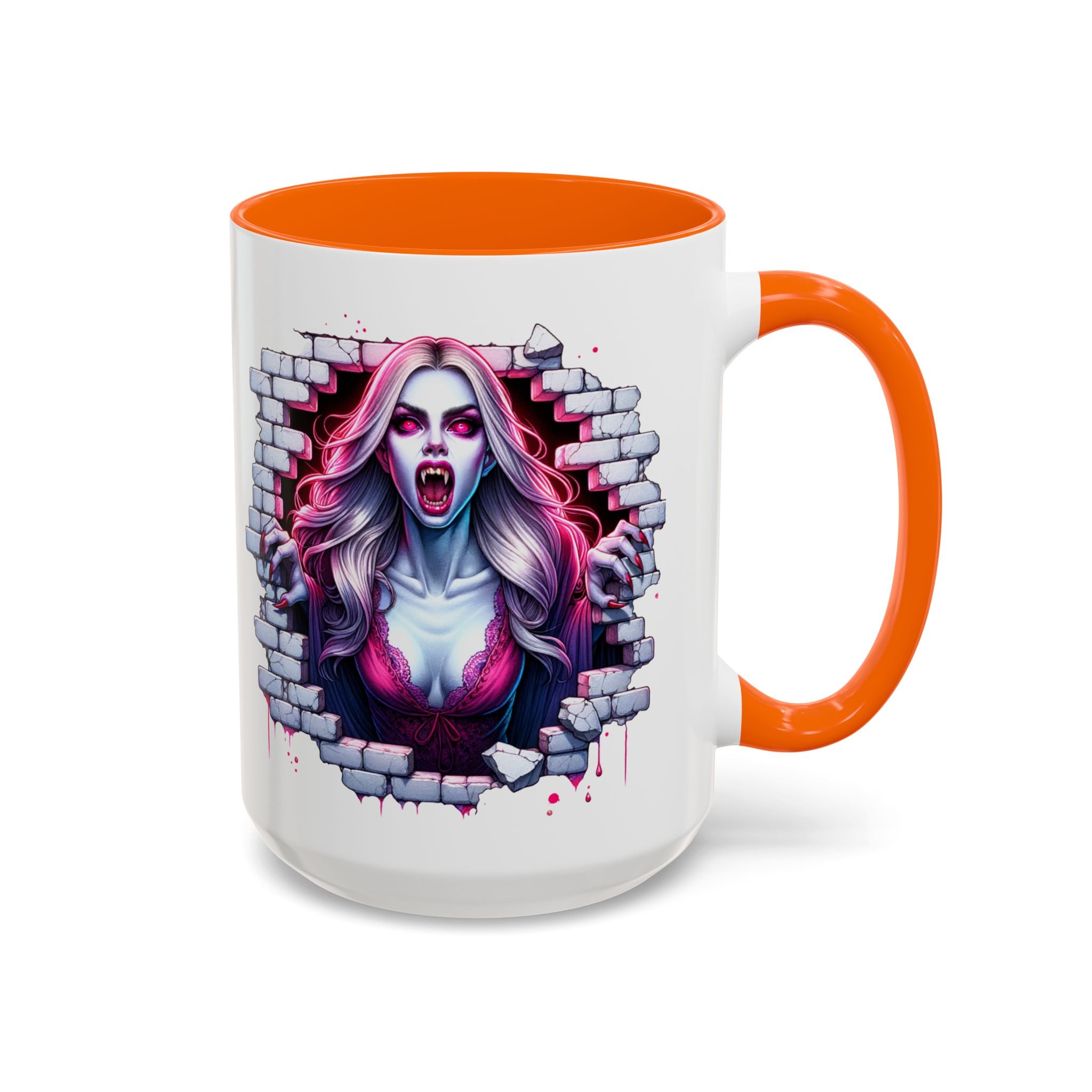 Vampire Wall Art Coffee Mug - Gothic,  Perfect Gift for Halloween, Unique Art Mug, Monster Mug, Fantasy Drinkware