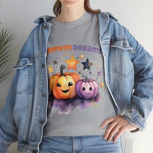 Halloween t shirt pumpkin dreams pastel colors gift for whole family fall fun stocking stuffer Unisex Heavy Cotton Tee