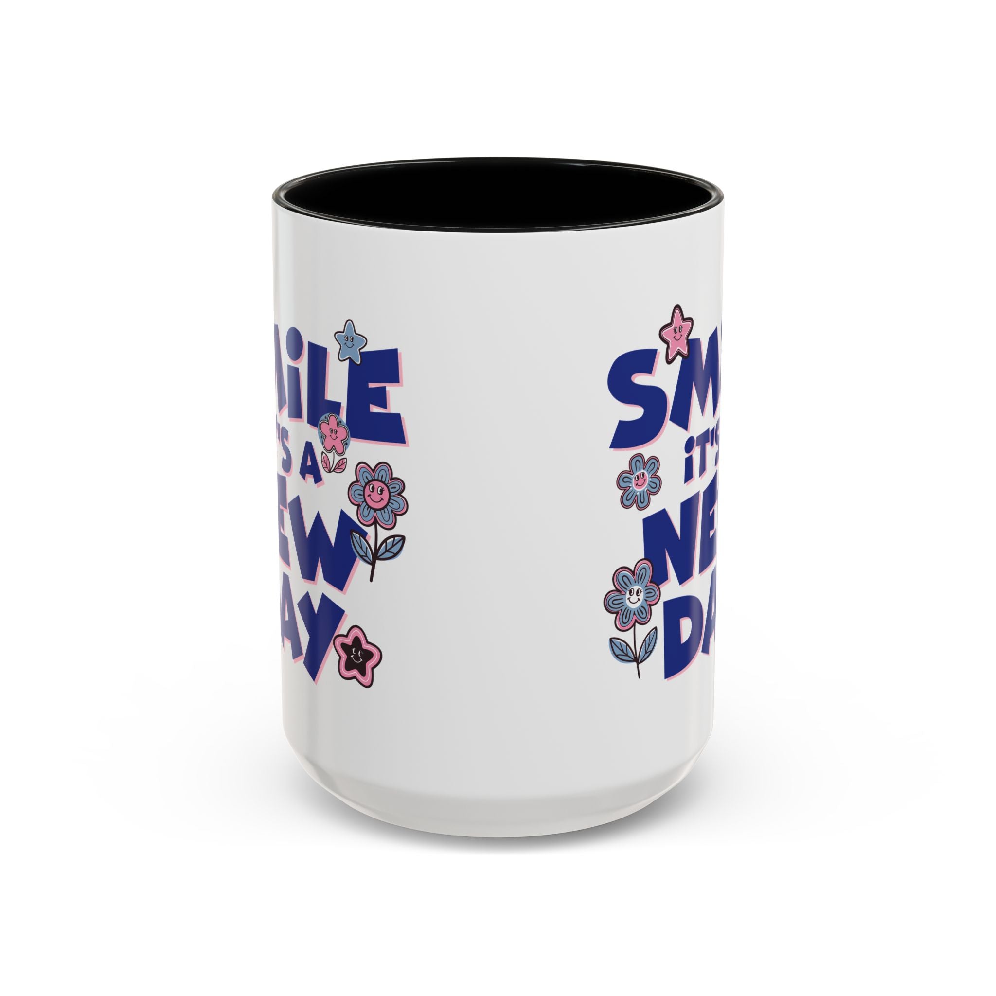 Inspirational Flower Design Coffee Mug - "Smile It's a New Day" - Perfect Gift for Coffee Lovers