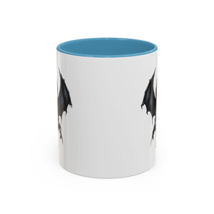 Gothic vampire girl with bat wings horror art Accent Coffee Mug (11, 15oz) vamp18
