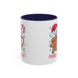 Festive Gingerbread Coffee Mug, Christmas Gift, Holiday Coffee Cup, Merry & Bright Mug, Winter Mug, Hot Chocolate Holder