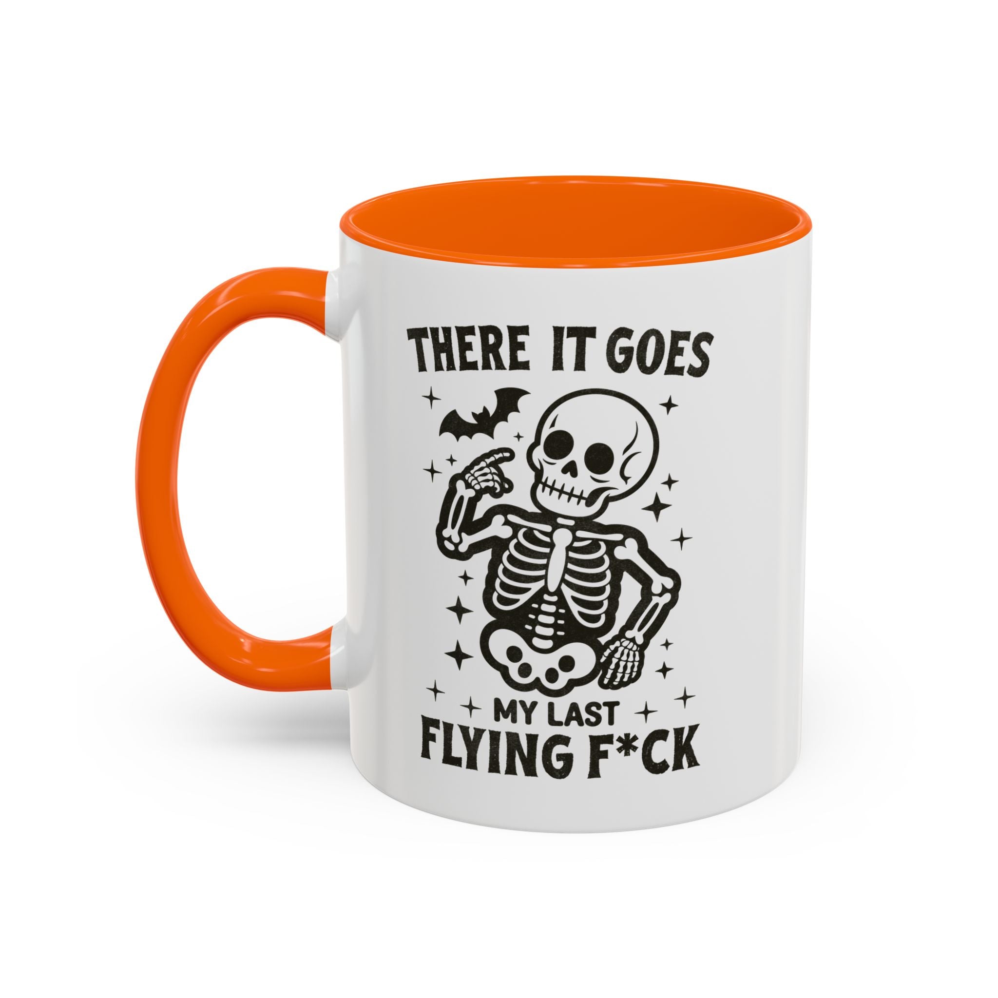 There It Goes Skeleton Coffee Mug – 'My Last Flying F*ck' Funny Gothic Accent Mug (11/15oz)