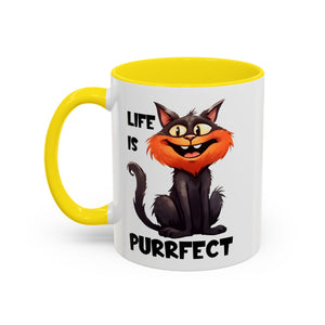 Purrfect Cat Accent Coffee Mug, Cat Lover Gift, Funny Drinkware, Cute Kitchen Accessory, Pet Owner Mug, Unique Gift Idea