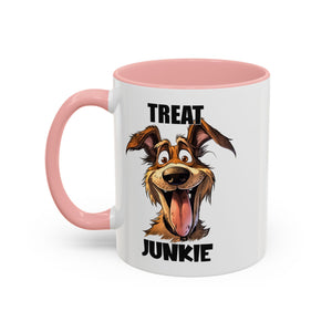 Funny Dog Lover Coffee Mug - Treat Junkie, Pet Gift, Animal Lover Cup, Dog Mom, Unique Mug for Dog Owners