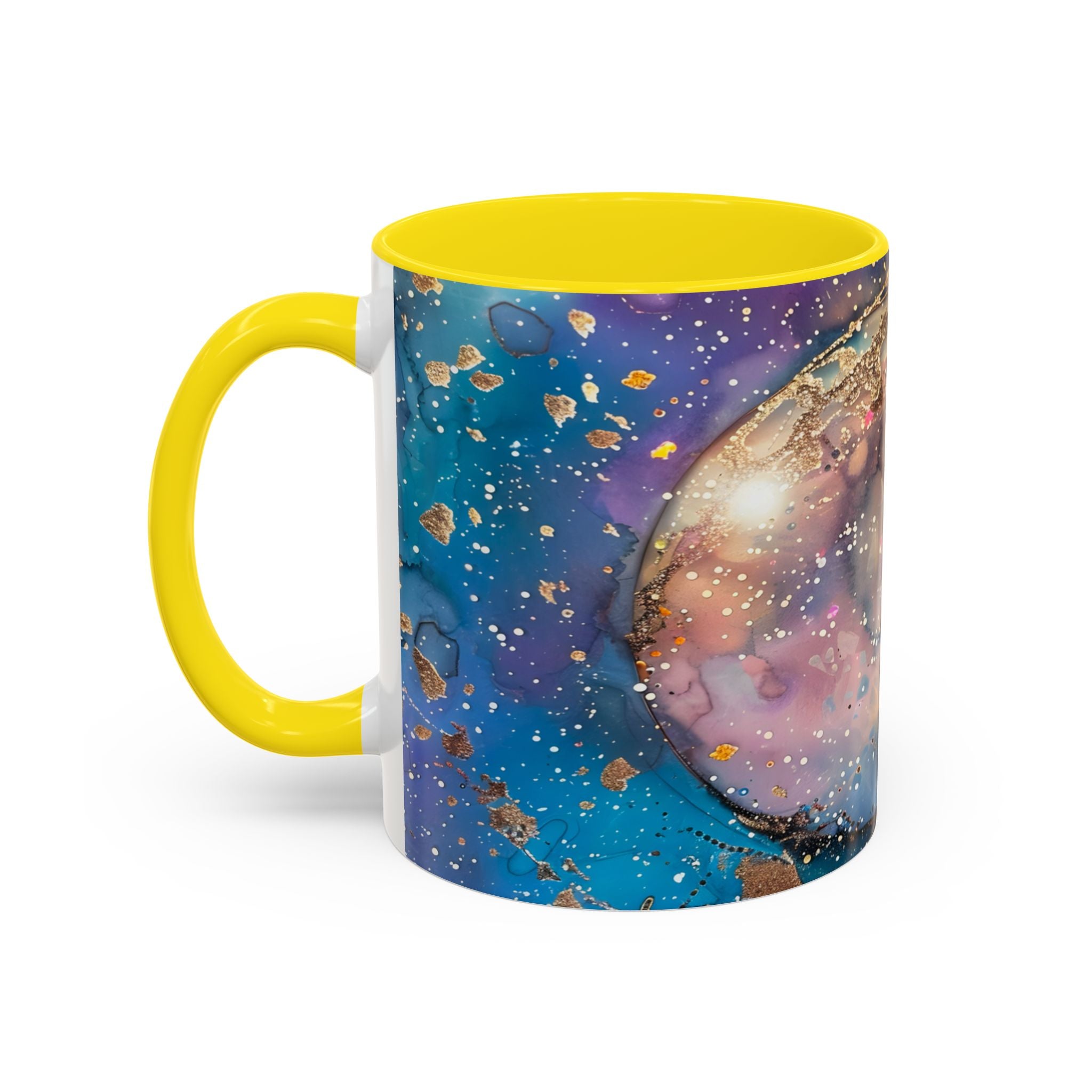 Magical Fairy Galaxy Accent Coffee Mug — Colorful Winged Fairy Art (11/15 oz) fantasy