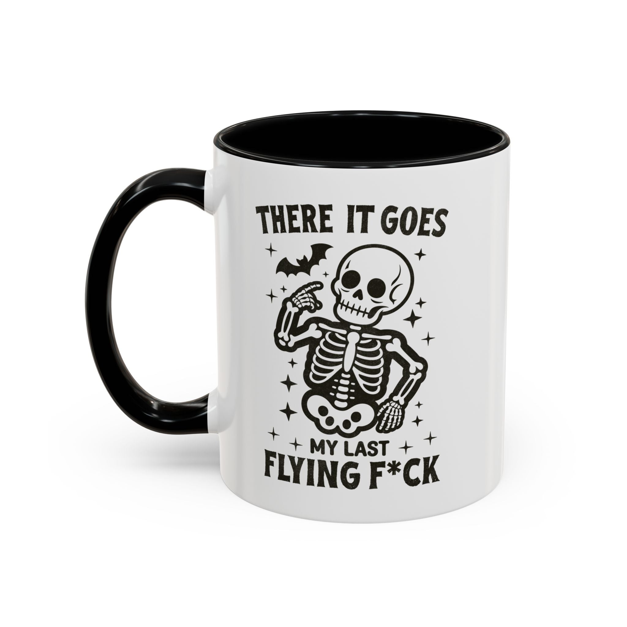 There It Goes Skeleton Coffee Mug – 'My Last Flying F*ck' Funny Gothic Accent Mug (11/15oz)