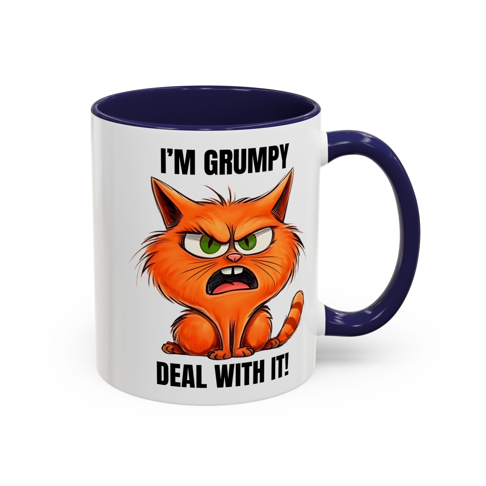 I'm Grumpy Cat Accent Coffee Mug – Funny Cat Gift, 'Deal With It' 11/15oz
