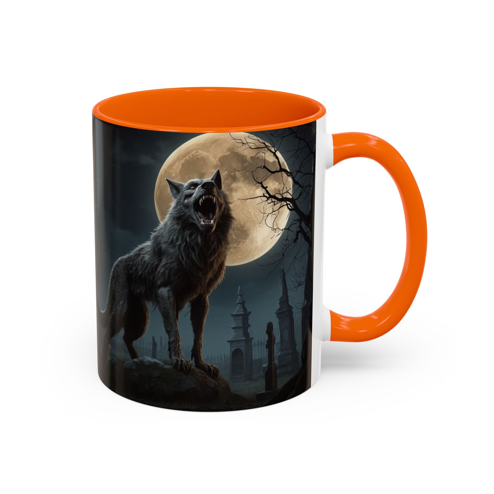 Werewolf Moon Coffee Mug — Gothic Wolf Moonlit Accent Mug fantasy horror art