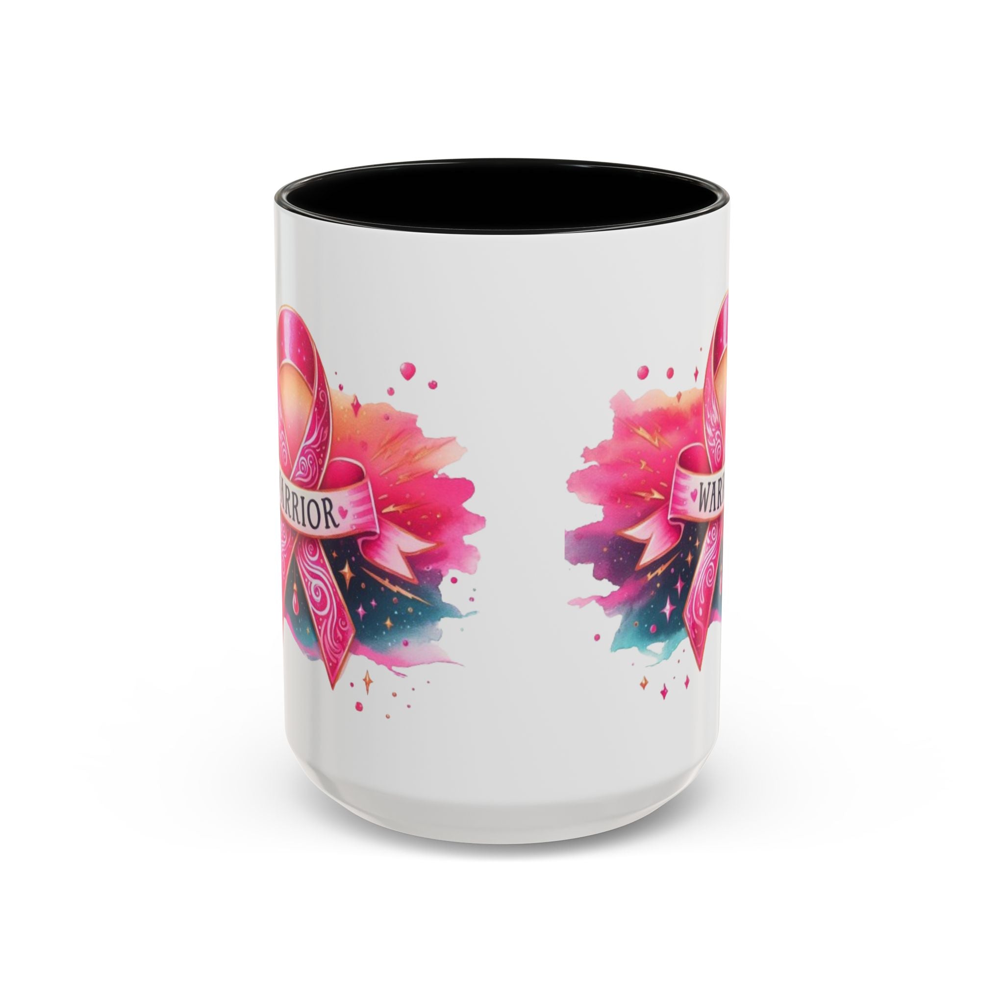 Pink Ribbon Warrior Coffee Mug, Support Breast Cancer Awareness Gift, Inspirational Mug, Cancer Survivor Merchandise, 11oz 15oz Mug