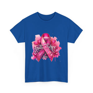 Breast Cancer Awareness Tee, Faith and Hope Message Shirt, Support Shirt, Gift for Survivors, Inspirational T-Shirt
