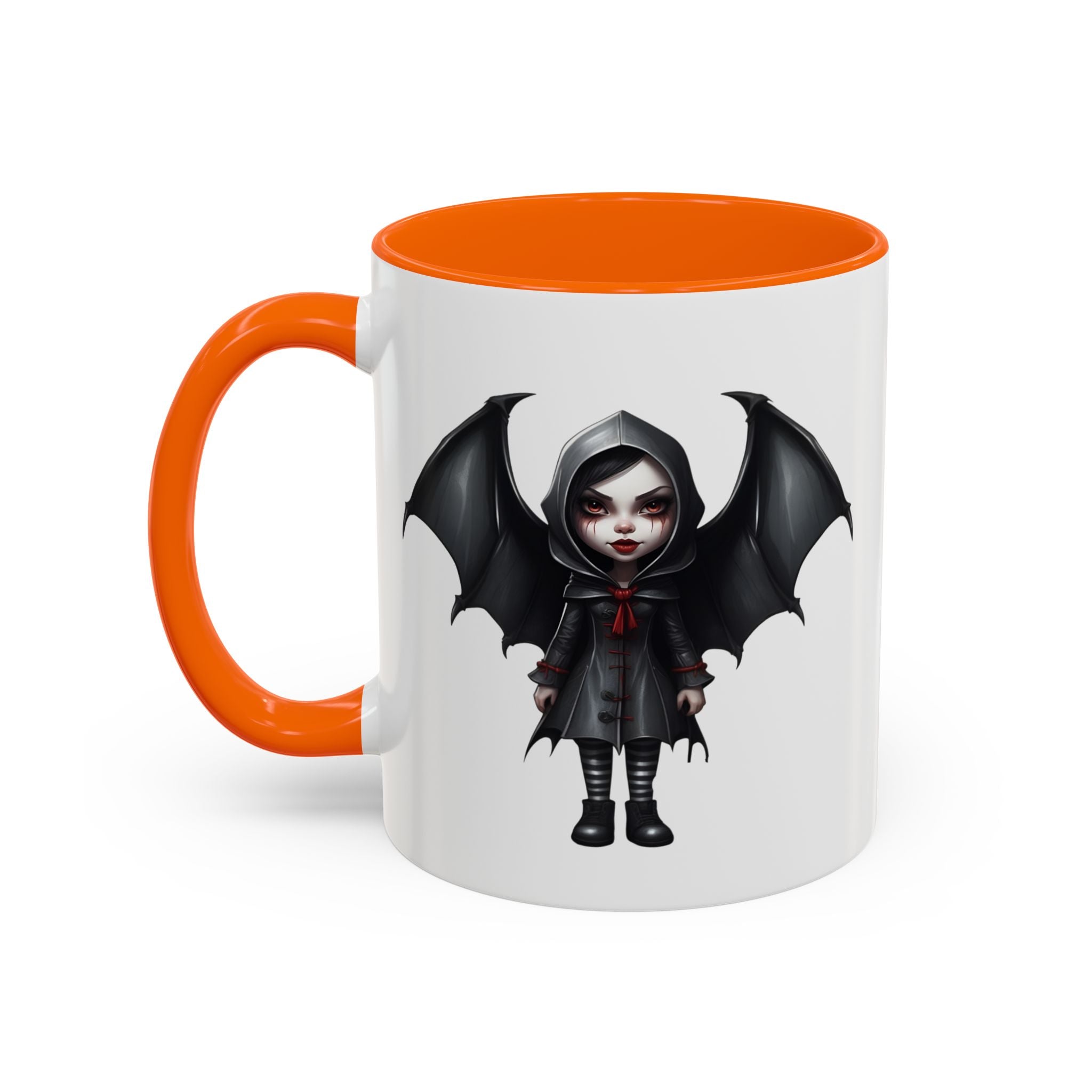 gothic vampire girl with wings horror art Accent Coffee Mug (11, 15oz) vamp14