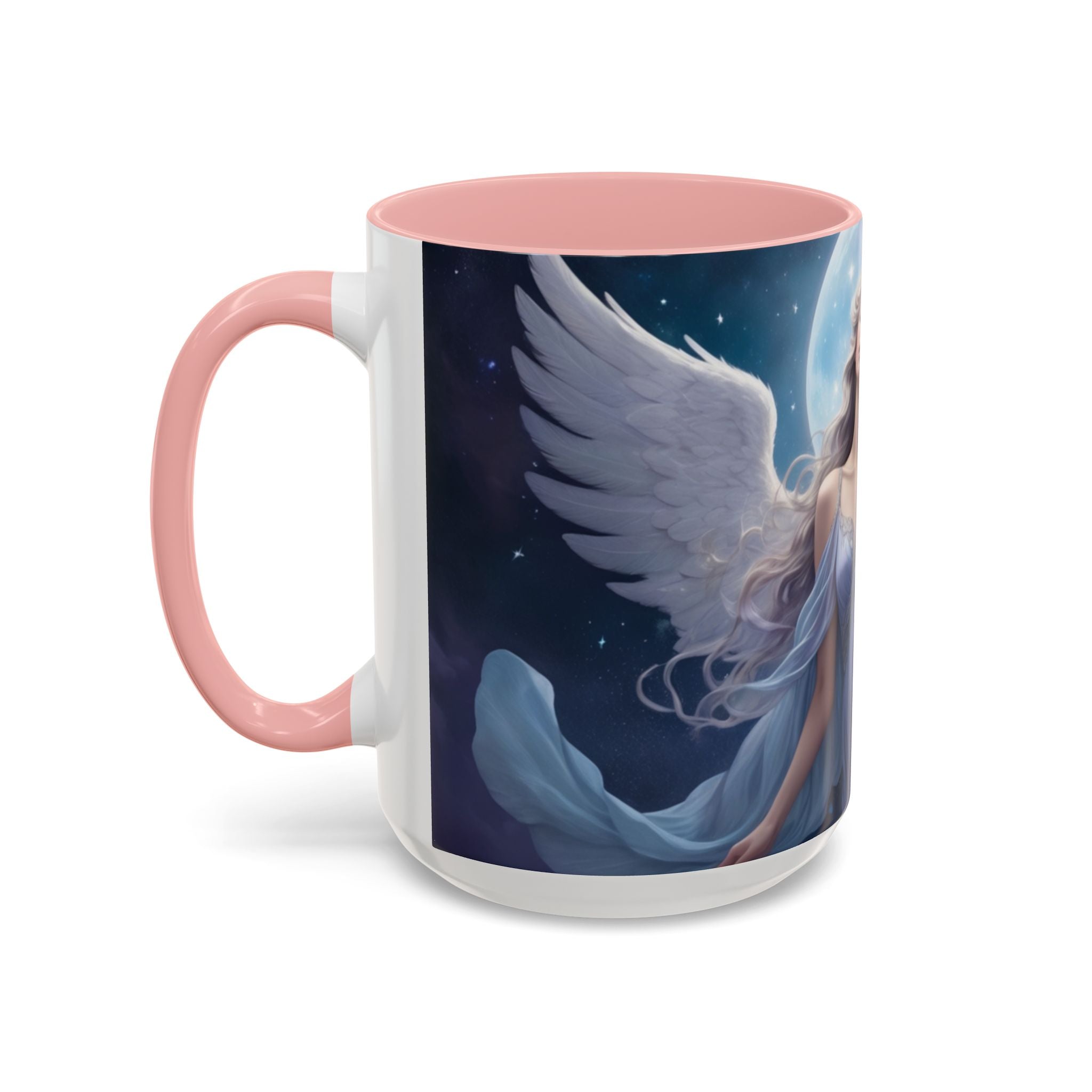 Celestial Angel Accent Coffee Mug - 11 & 15oz, Ethereal Design for Dreamy Coffee Lovers fantasy