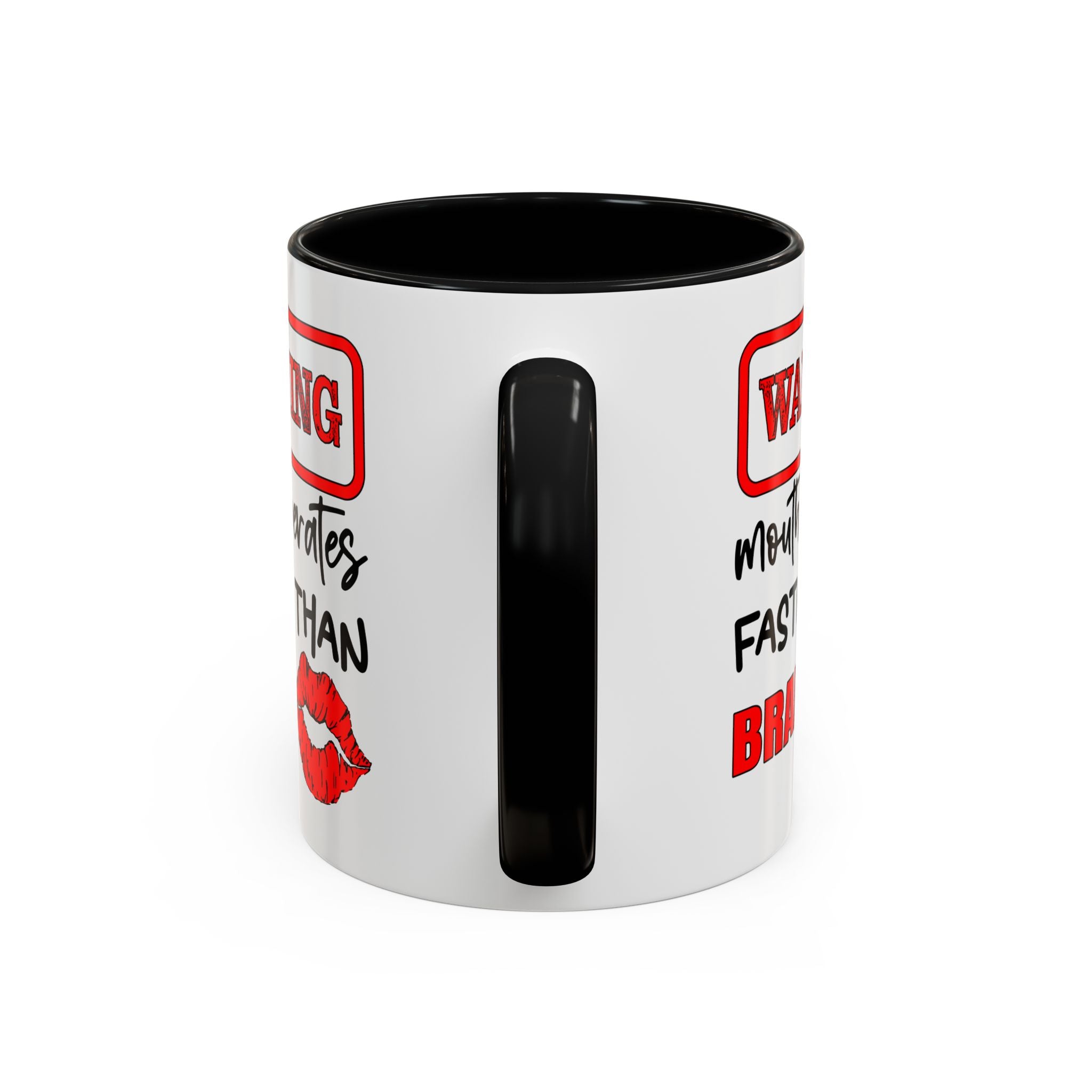 Funny Warning Coffee Mug - 'Mouth Operates Faster Than Brain' - Perfect for Coffee Lovers