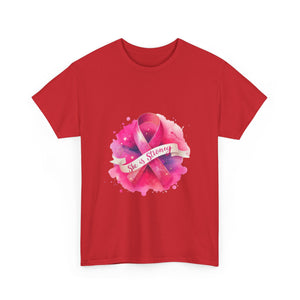 Empowering Cancer Awareness Tee - She is Strong, Support Shirt, Gift for Survivors, Pink Ribbon Apparel, Breast Cancer Awareness