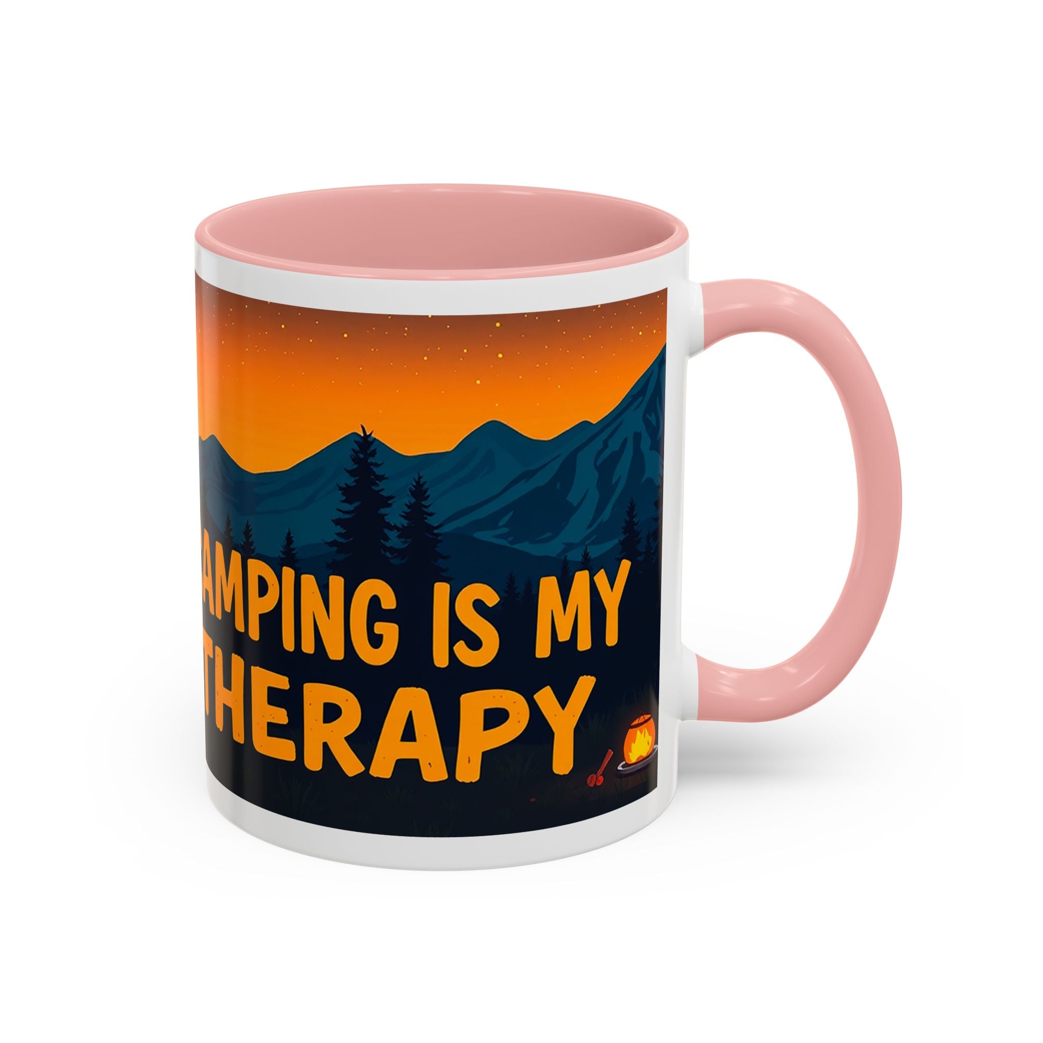 Camping Therapy Mug - Adventure Lover's Coffee Cup, Gift for Campers, Hiking Drinkware, Outdoorsy Coffee Mug, Nature Lover's Cup