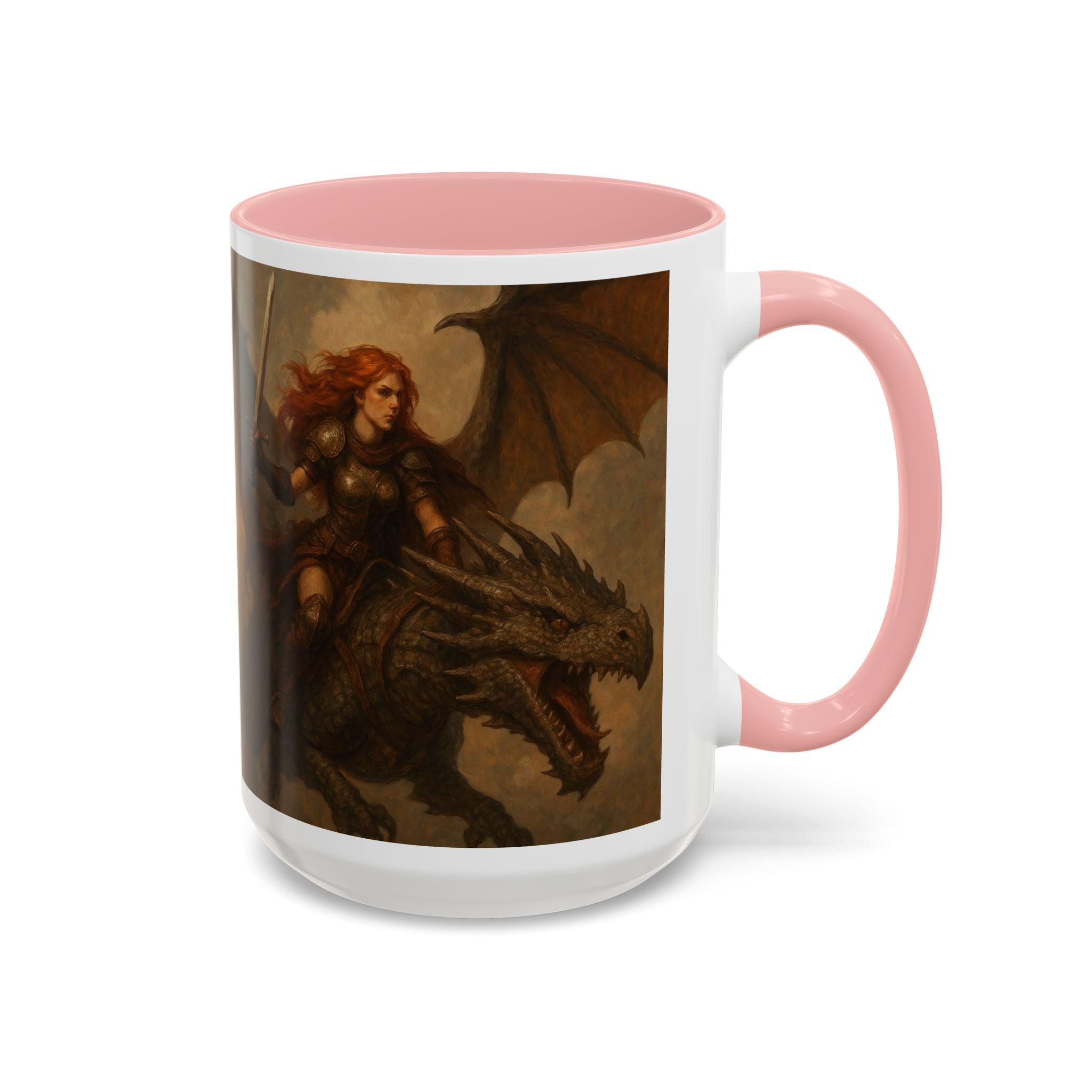 Fantasy Dragon Rider Coffee Mug gothic woman warrior queen