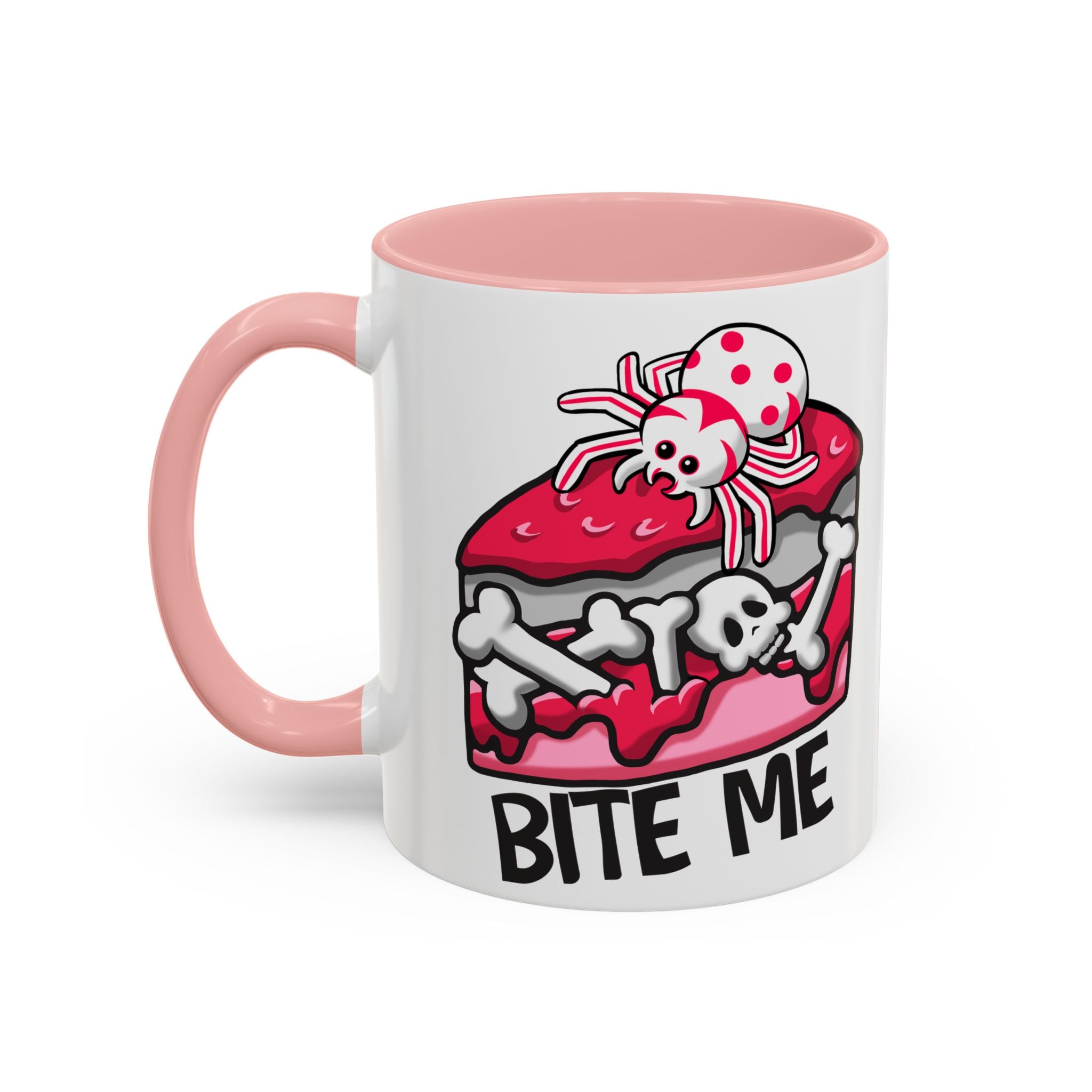 Bite Me Coffee Mug — Cute Creepy Spider Cake Accent Mug anti valentine
