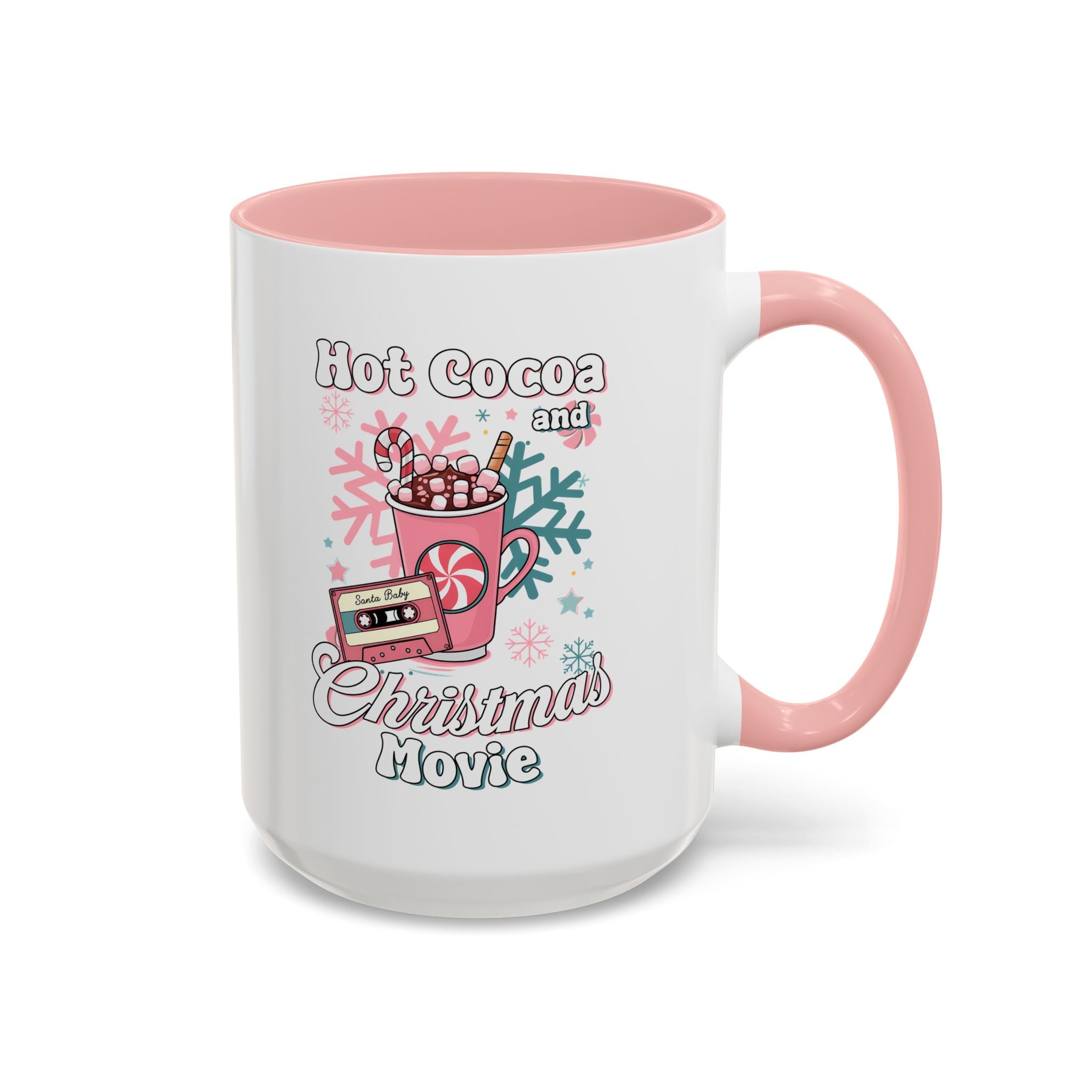 Hot Cocoa & Christmas Movie Mug, Cozy Holiday Cup, Winter Gift, Festive Beverage Container, Cute Coffee Mug