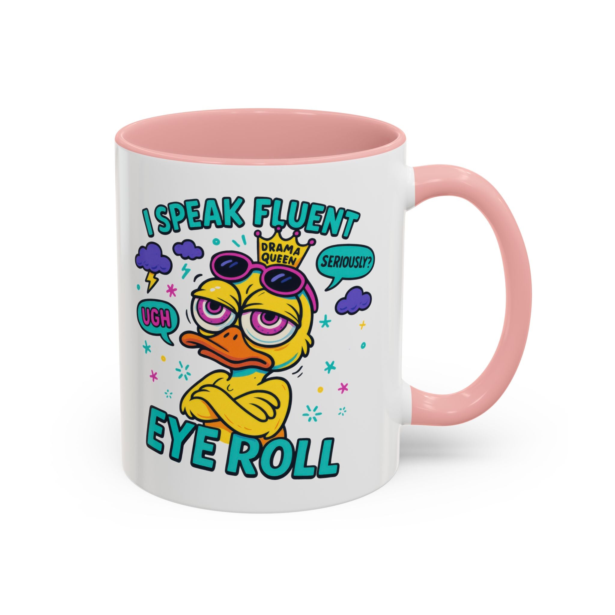 attitude Sassy Eye Roll Coffee Mug,  for Coffee Lovers, Gift for Friends, Quirky Tea Mug, Humor  Cute Kitchen Decor