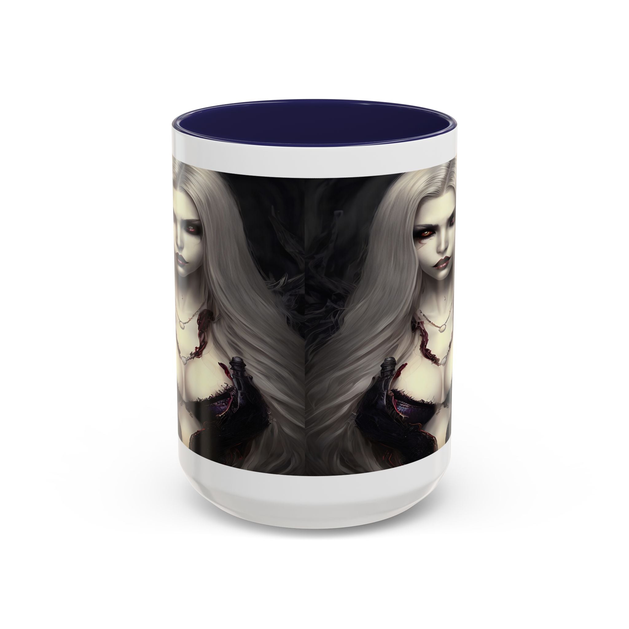 sexy busty woman vampire Gothic Fantasy Coffee Mug - 11oz & 15oz horror art