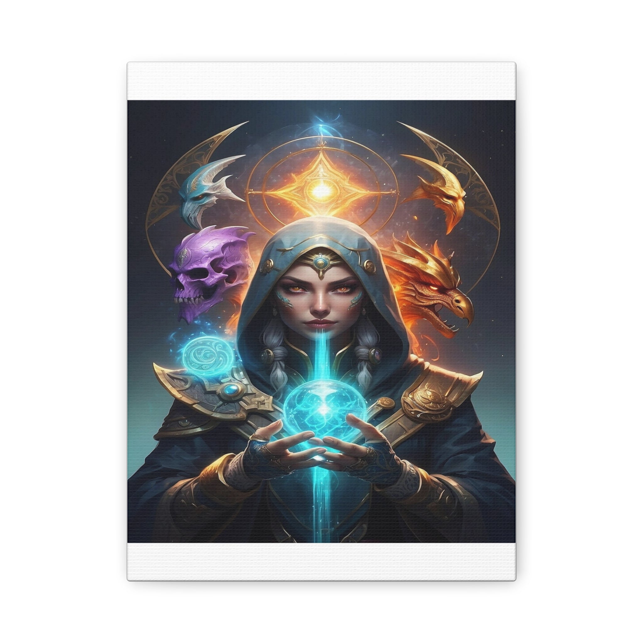 Mystical Sorceress Canvas Artwork - Fantasy Wall Decor
