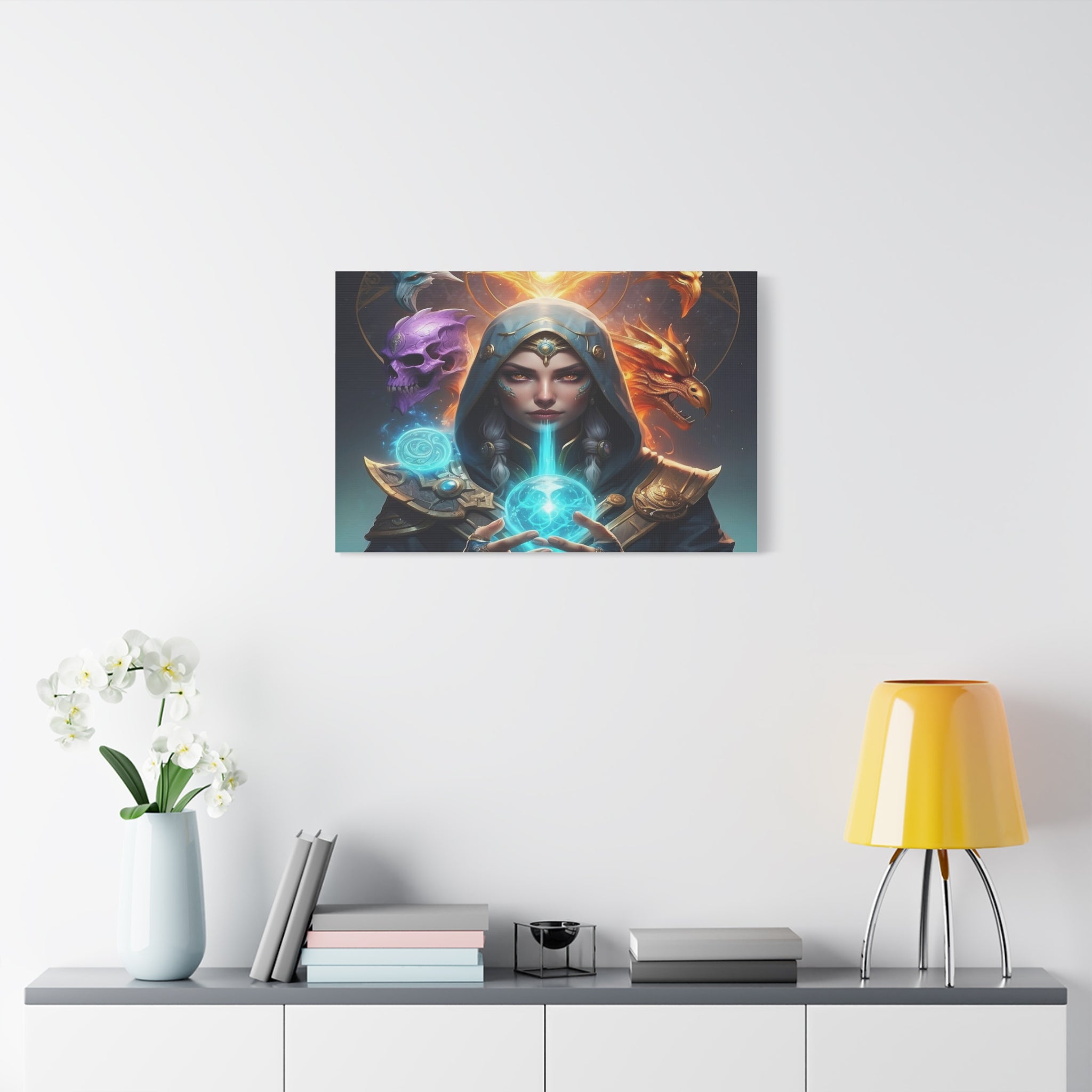Mystical Sorceress Canvas Artwork - Fantasy Wall Decor