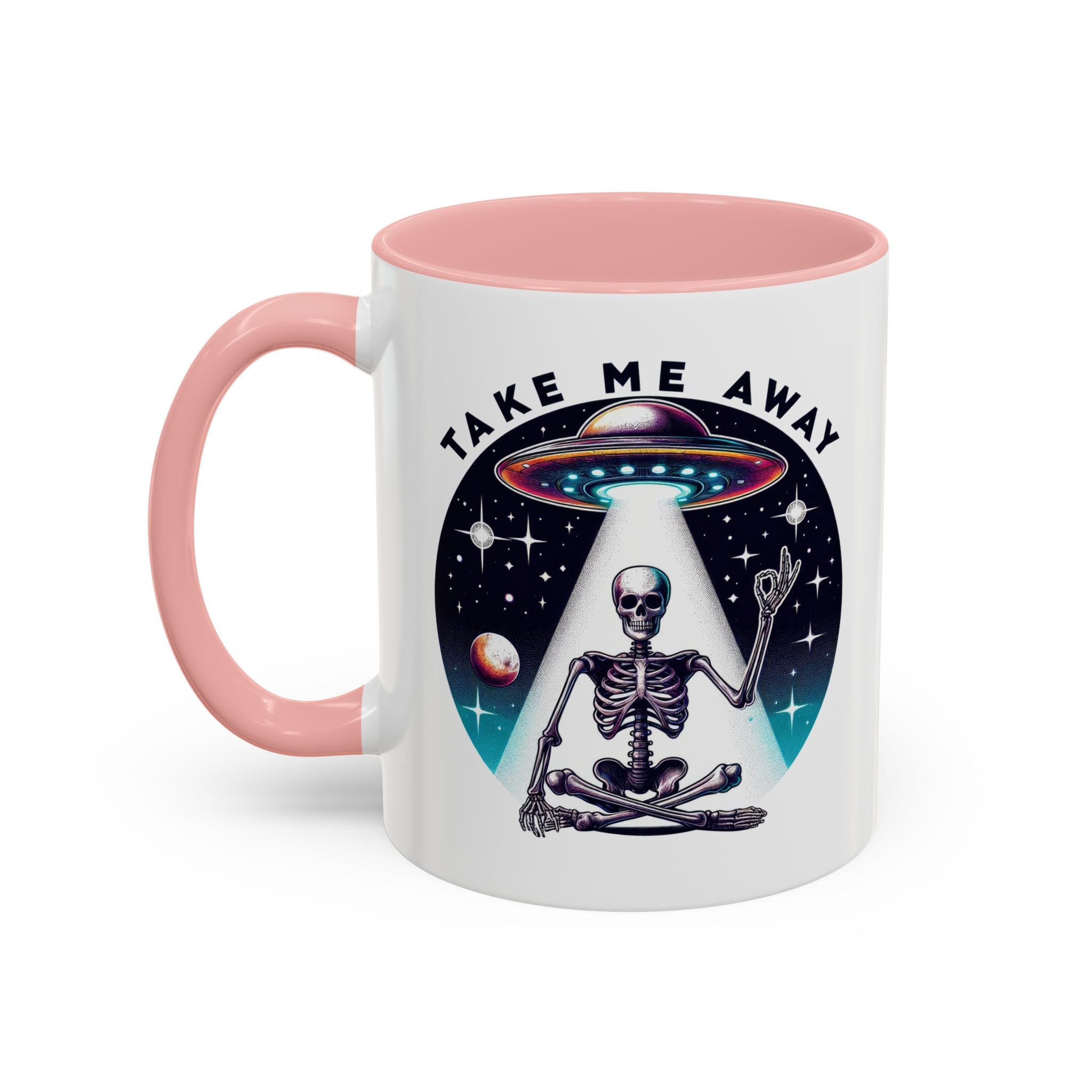 Galactic Skeleton Coffee Mug, Take Me Away Mug, Space-Themed Mug, Unique Gift for alien Lovers, Sci-Fi Cafe Mug