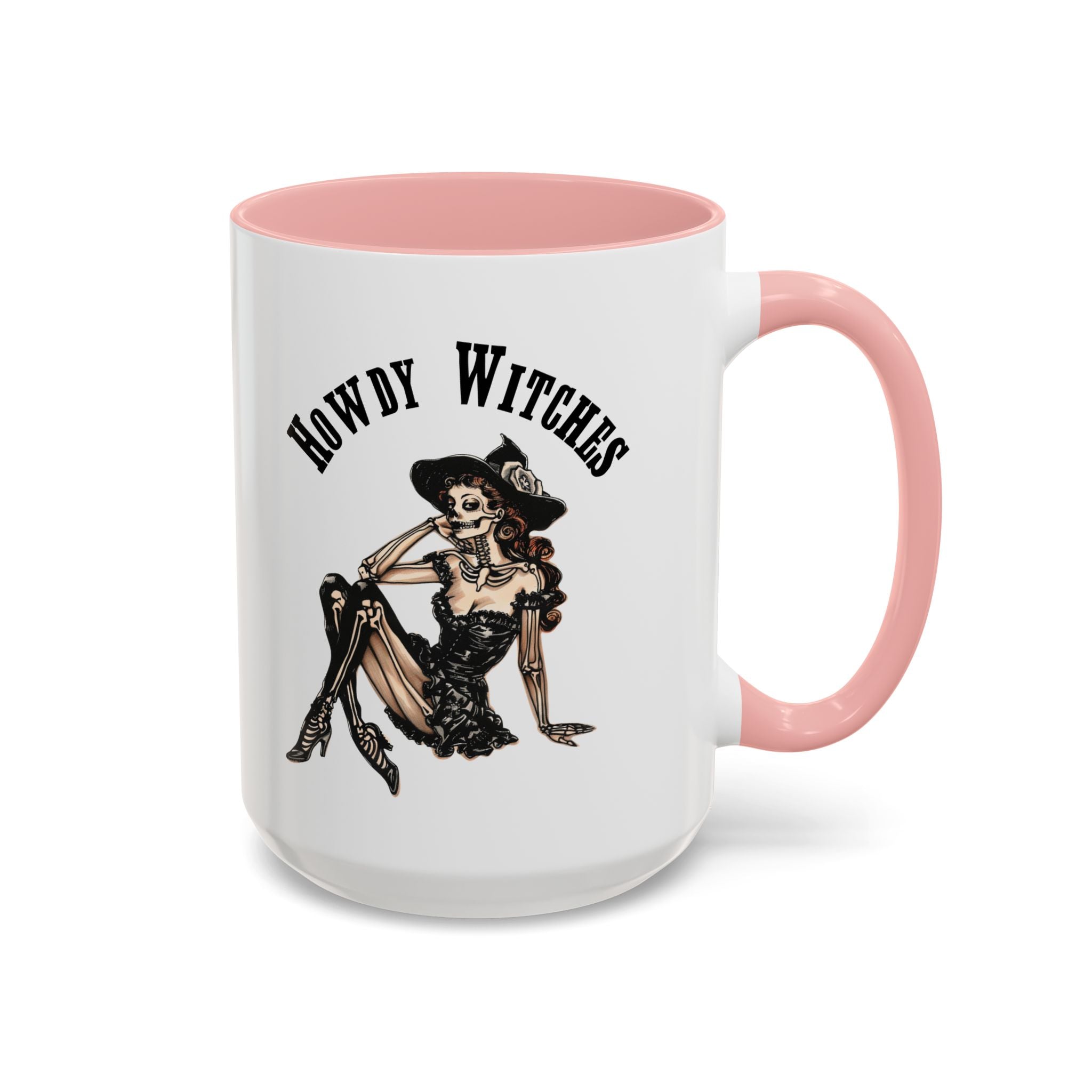 Howdy Witches Coffee Mug - Spooky Halloween Mug, Gift for Witches, Witchy Decor, Gothic Coffee Cup, Skeleton Design