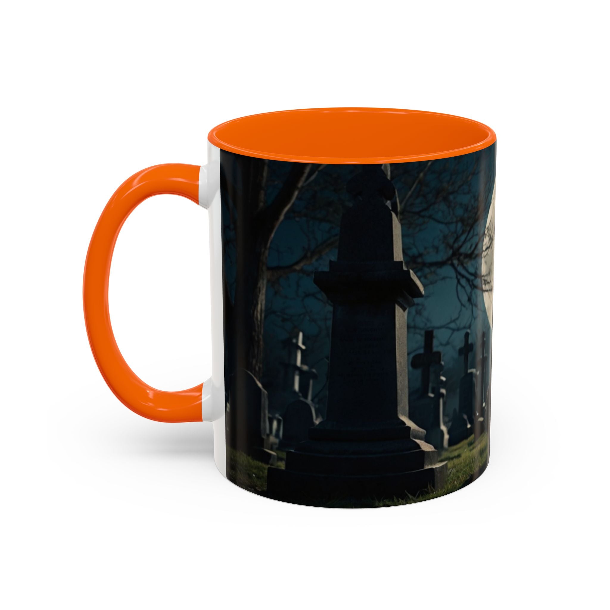 Mystical Black Cat Coffee Mug - 11oz & 15oz halloween graveyard full moon