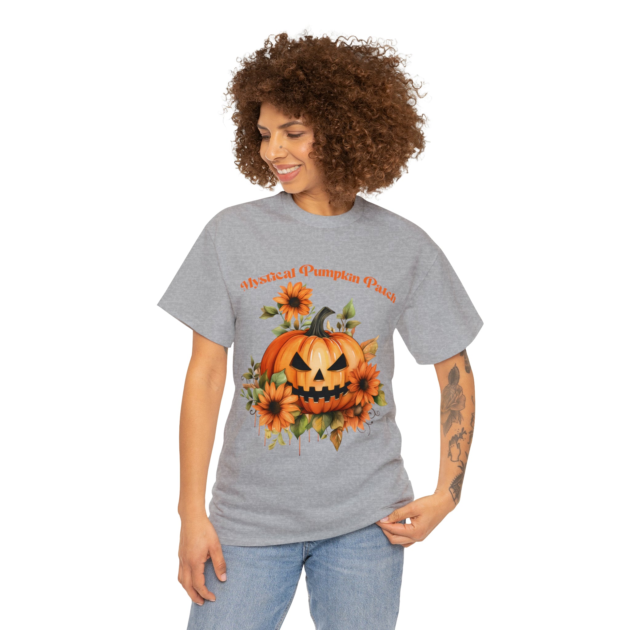 Halloween unisex t shirt mystical pumkin patch fall fun stocking stuffer Unisex Heavy Cotton Tee