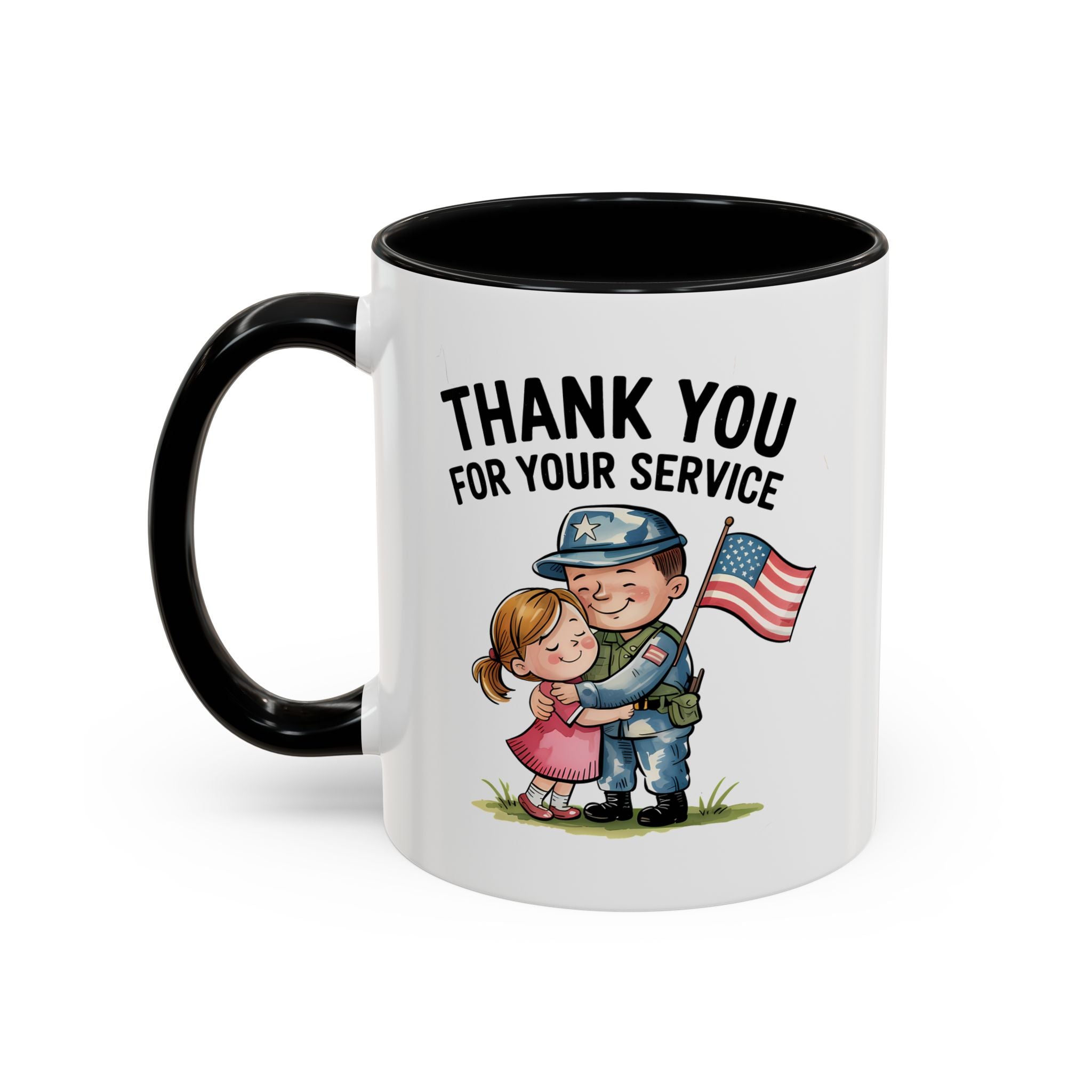 Thank You for Your Service Coffee Mug - 11oz & 15oz Accent Mugs for Veterans Appreciation