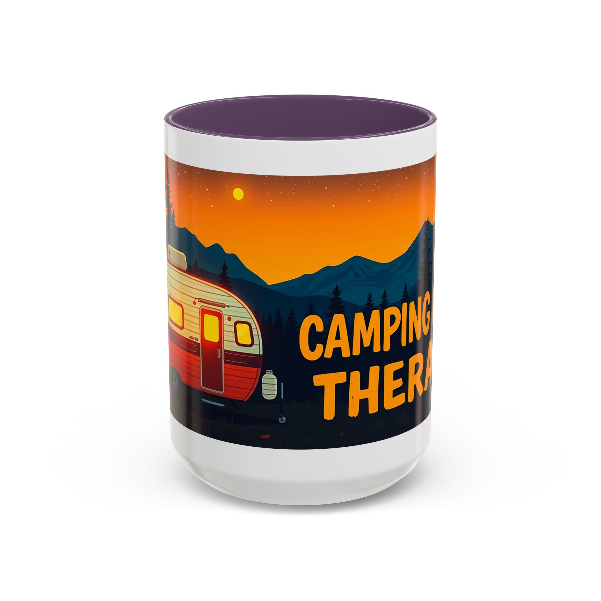 Camping Therapy Mug - Adventure Lover's Coffee Cup, Gift for Campers, Hiking Drinkware, Outdoorsy Coffee Mug, Nature Lover's Cup
