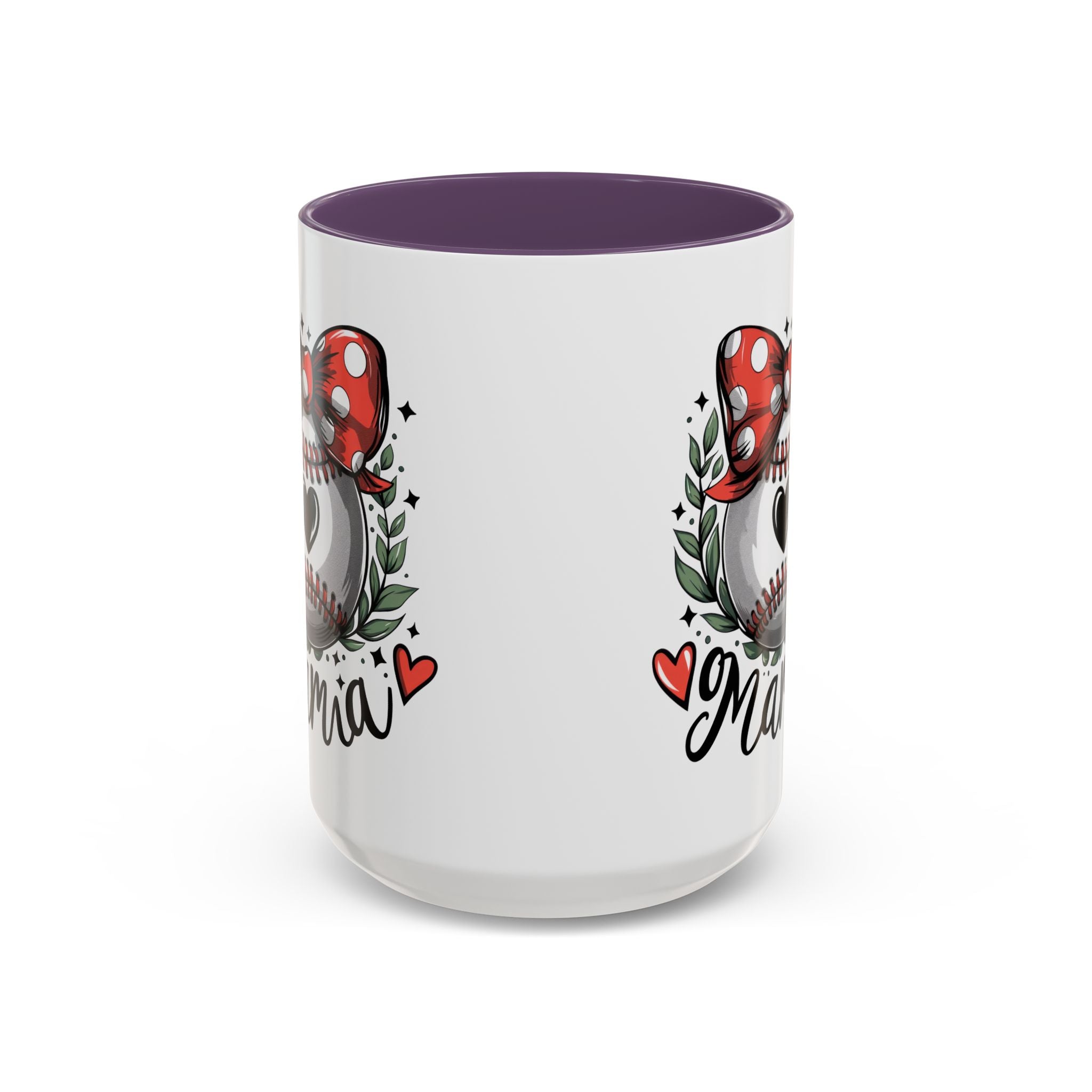 Mama's Accent Coffee Mug | Baseball & Heart Design | Gift for Mom, Mother's Day, Birthday, Coffee Lovers, Baseball Fans
