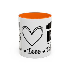 peace love coffee Accent Coffee Mug (11, 15oz)