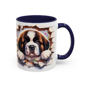 Cute Dog Breakthrough Accent Coffee Mug - Gift for Dog Lovers, Home Decor, Personalized Pet Mug, Puppy Lover's Kitchenware