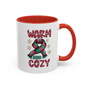 Warm & Cozy Holiday Accent Coffee Mug - Perfect for Winter Mornings, Christmas Gifts, Hot Beverage Lovers, Seasonal Decor, Cozy Vibes