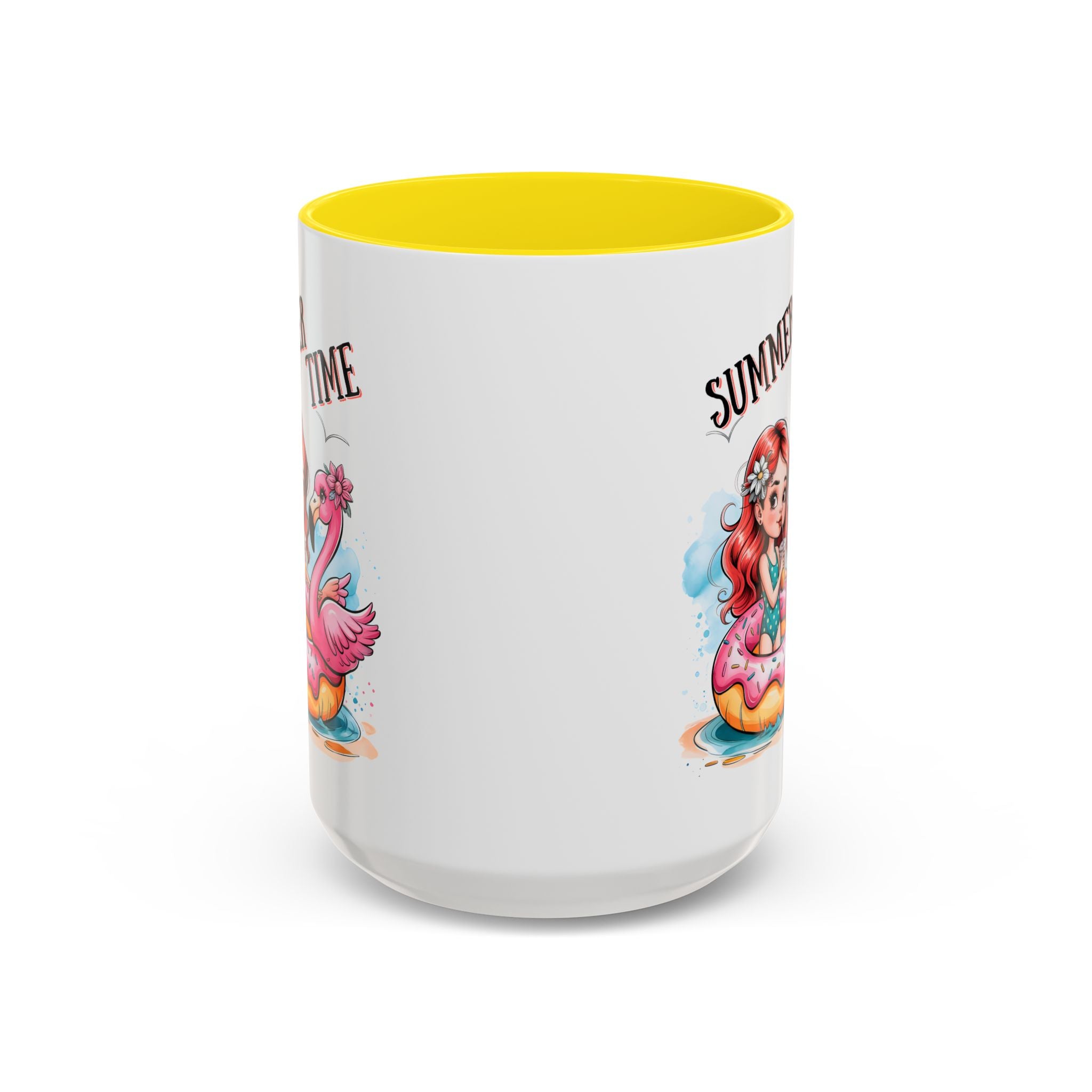 Summer Time Accent Coffee Mug - 11oz & 15oz funny cute girl floating