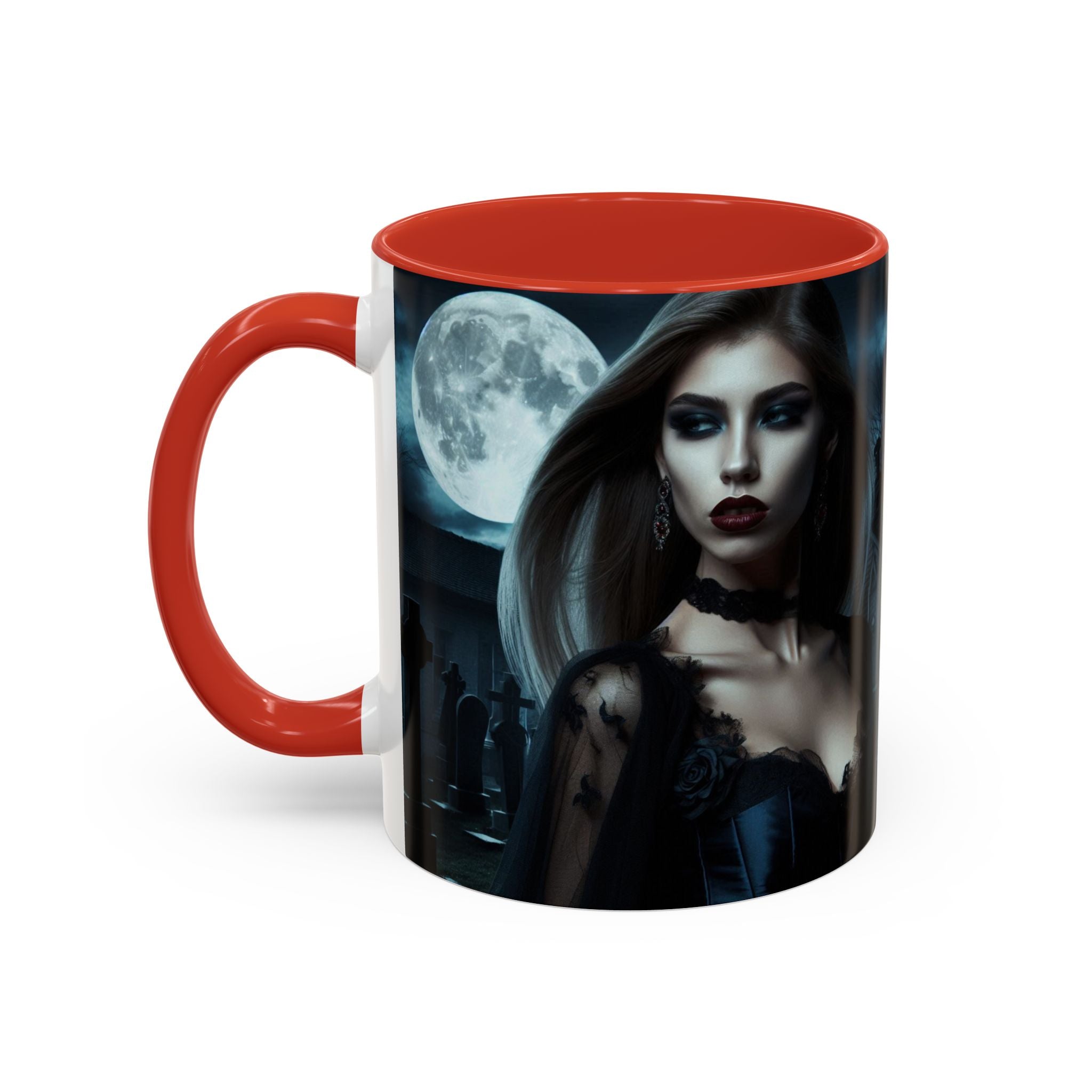 sexy young woman vampire Gothic Moonlit Accent Coffee Mug - 11 or 15oz