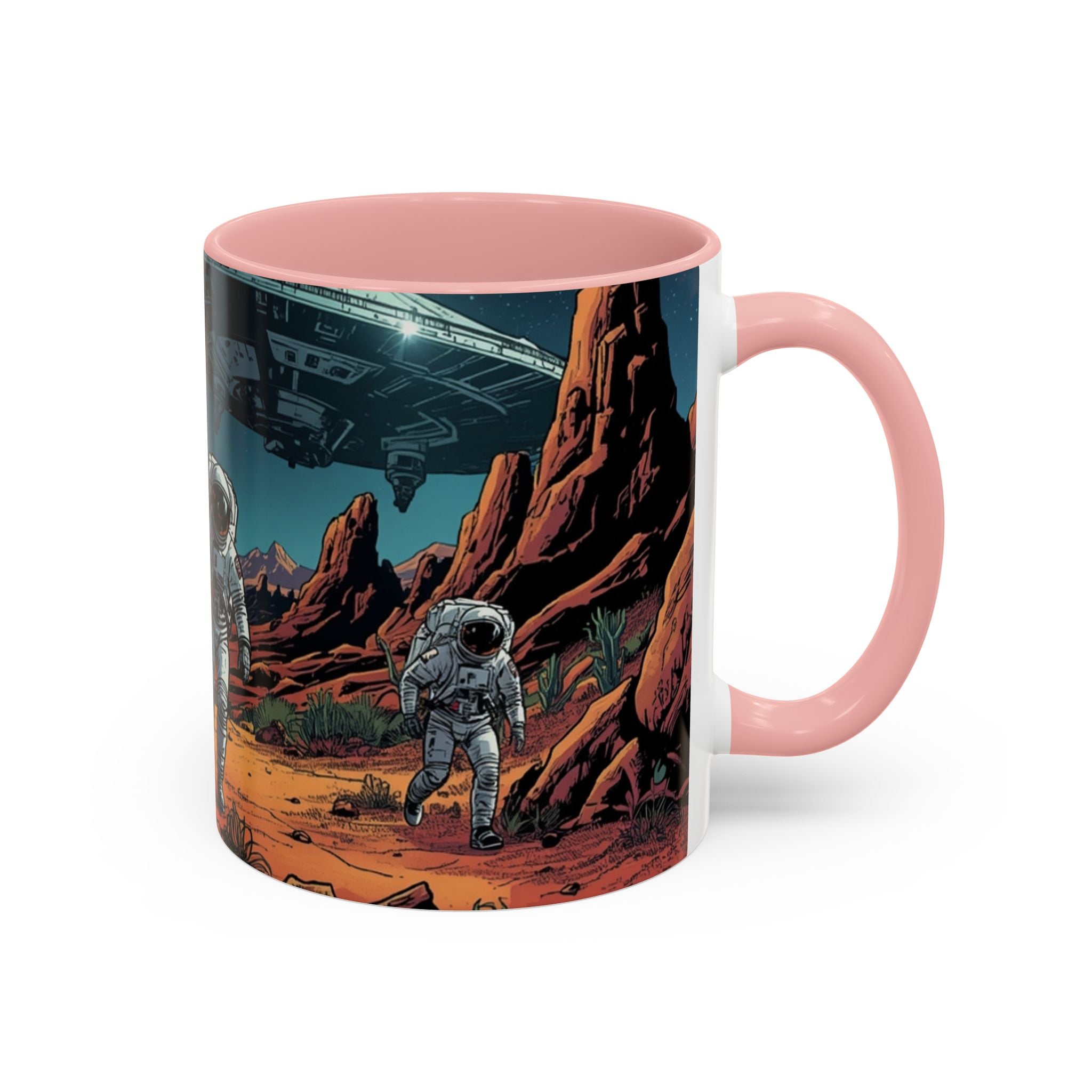 spacemen and aliens on planet Astronaut Adventure Coffee Mug - 11oz & 15oz