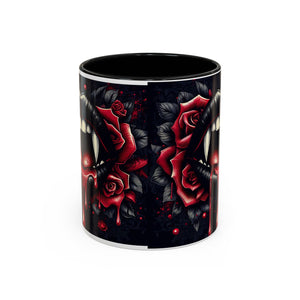 Gothic Vampire Rose Coffee Mug | Perfect for Halloween, Unique Gift, Dark Aesthetic, Gothic Decor, Horror Collectible