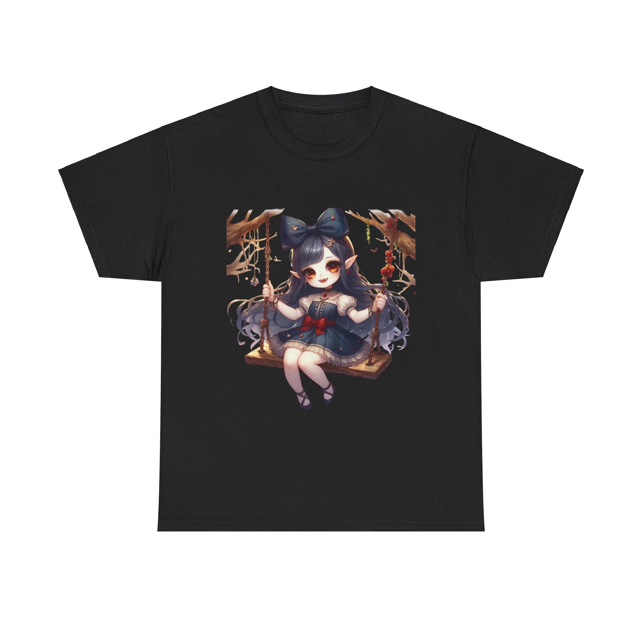 vampire girl on a swing horror Unisex Heavy Cotton Tee men women halloween #23