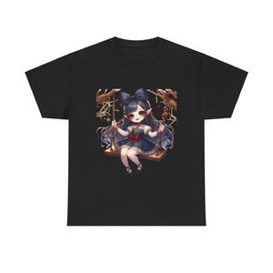 vampire girl on a swing horror Unisex Heavy Cotton Tee men women halloween #23