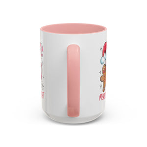Festive Gingerbread Coffee Mug, Christmas Gift, Holiday Coffee Cup, Merry & Bright Mug, Winter Mug, Hot Chocolate Holder