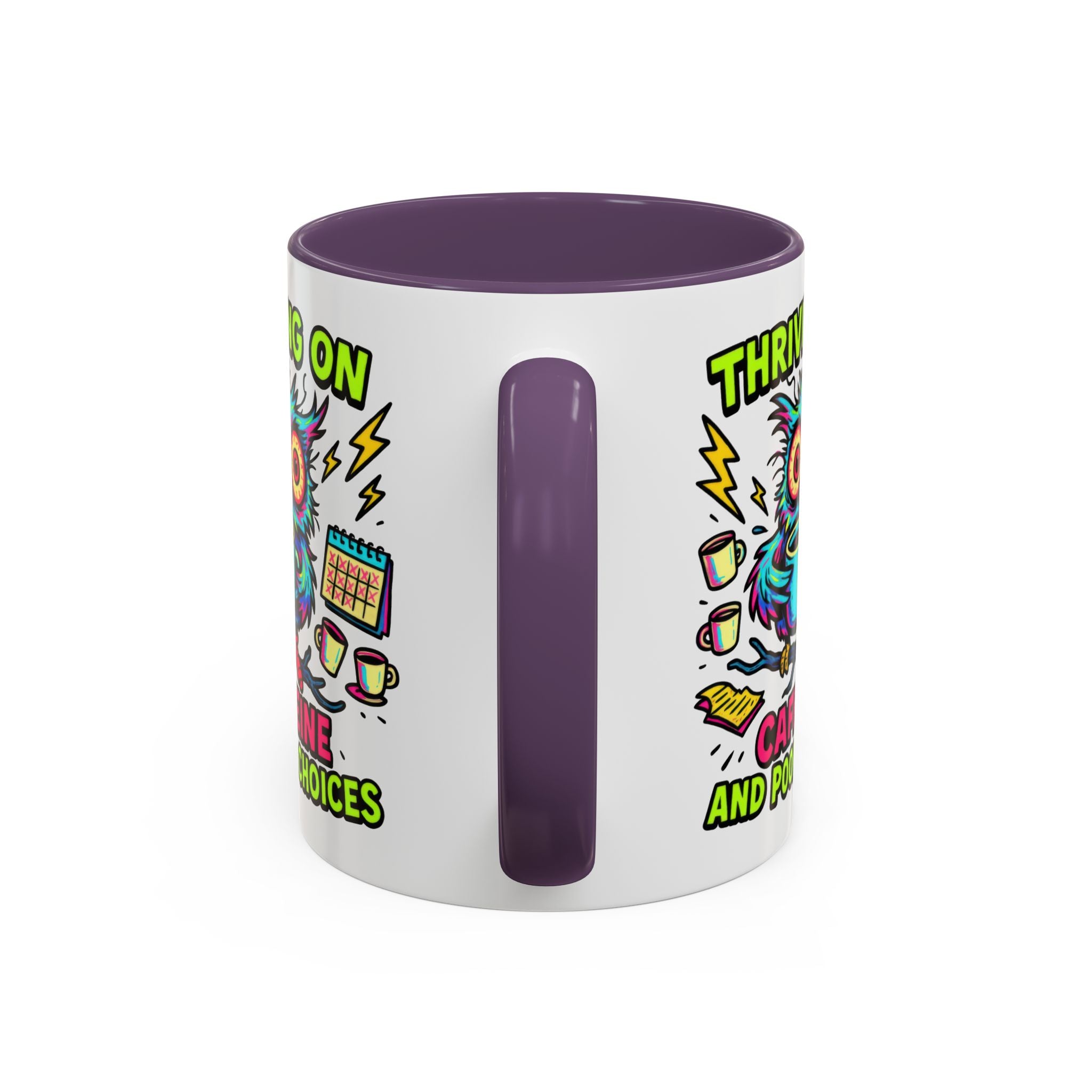 Thriving on Caffeine Mug | Funny Owl Coffee Cup | Gift for Coffee Lovers | Cute Kitchen Decor | Birthday, Holiday Gift