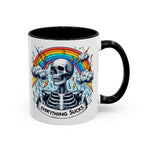 Everything Sucks Skeleton Coffee Mug | 11oz 15oz | Unique Gift for Coffee Lovers, Goth Home Décor, Quirky Humor Mug, Dark Aesthetic