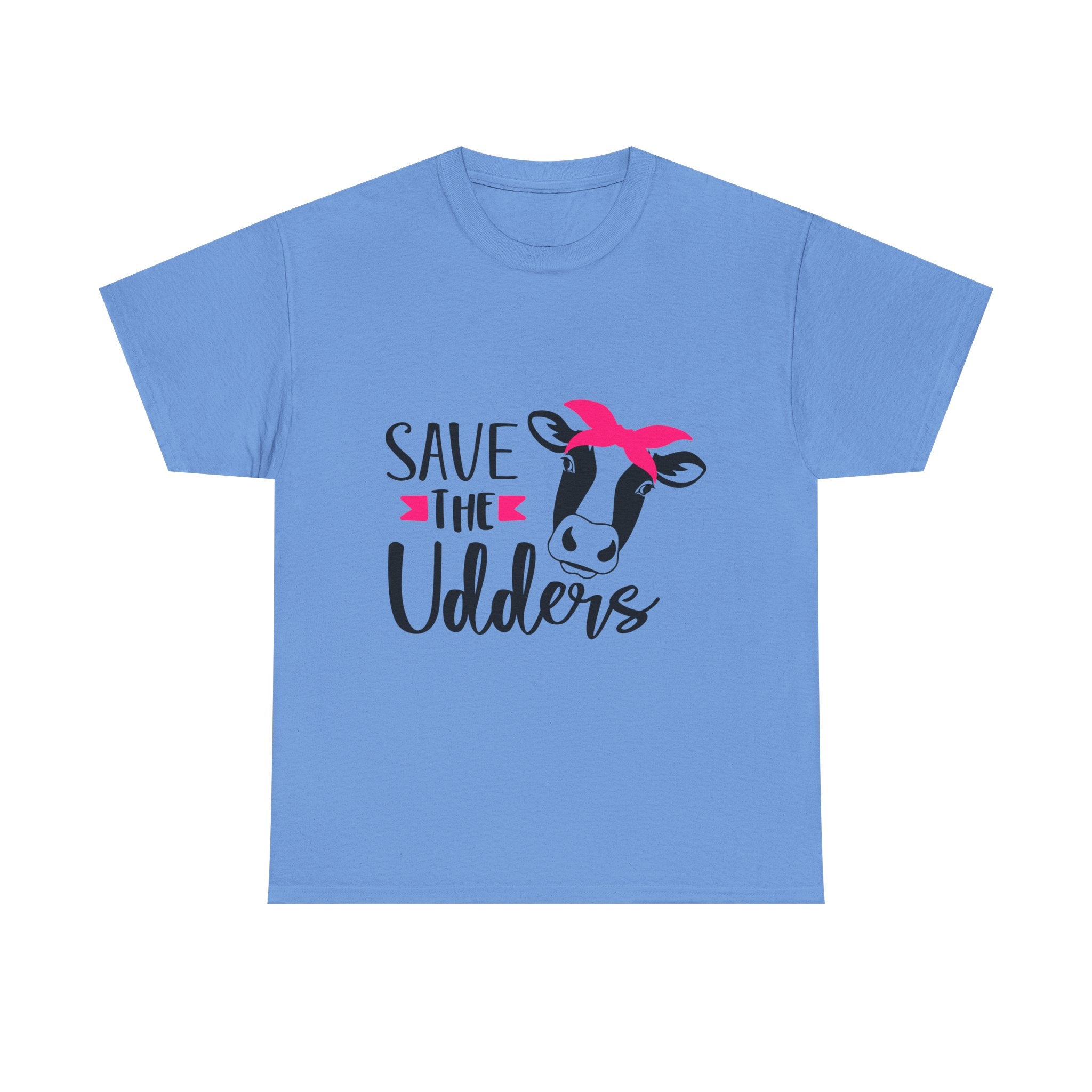 cancer awareness Save the Udders Unisex Heavy Cotton Tee, Fun Cow Tee,  Animal Lover Gift, Casual Tee, Eco-Friendly Apparel
