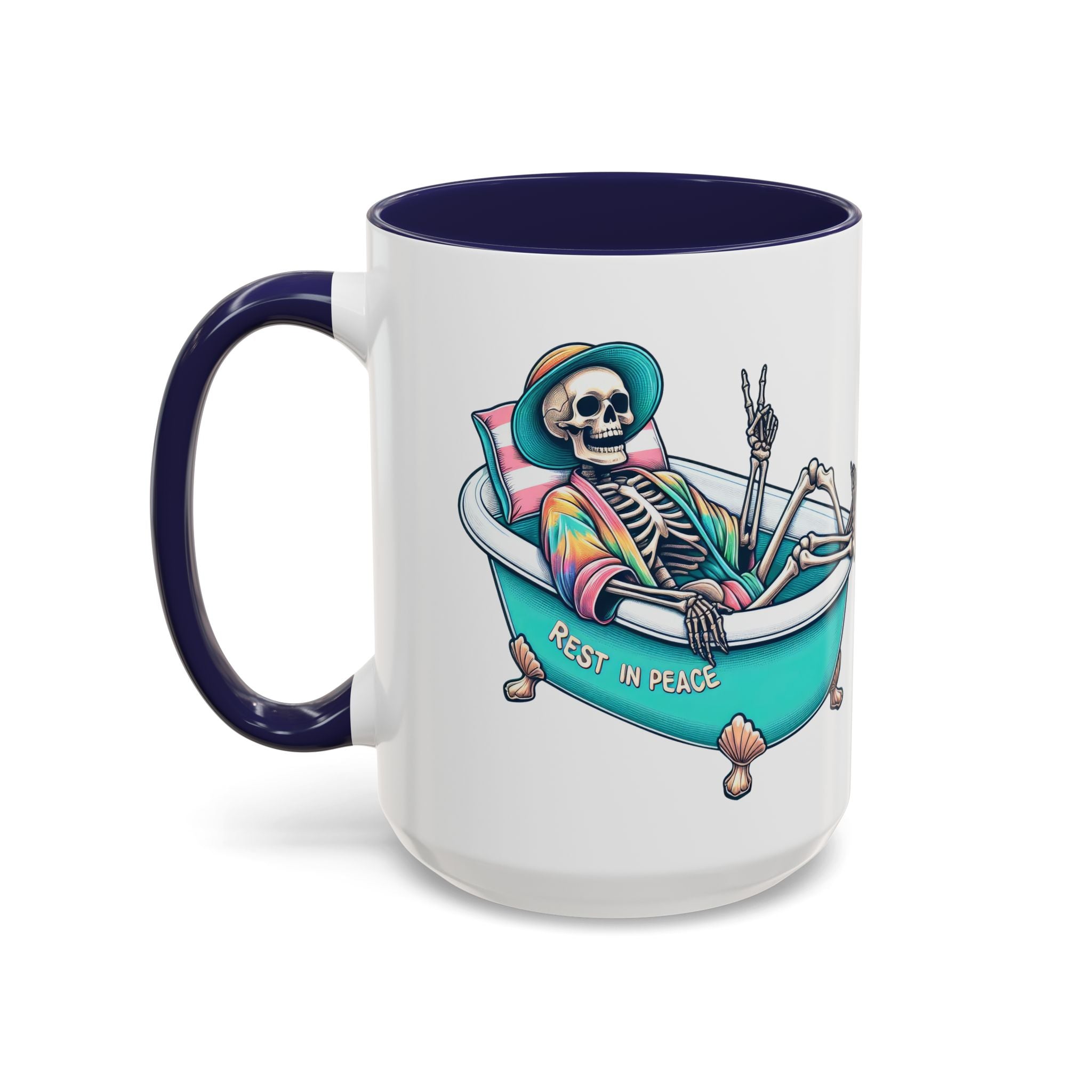 Rest in Peace Skeleton Coffee Mug - Fun Halloween Gift, Unique Home Decor, Hilarious Office Cup, Quirky Birthday Present, Spooky
